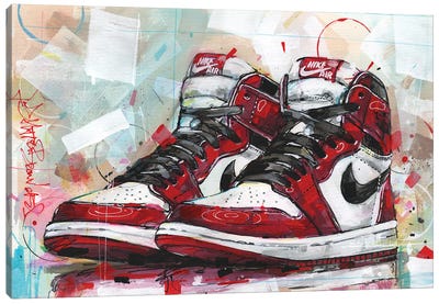 Air Jordan 1 Chicago Canvas Art Print - Basketball Art