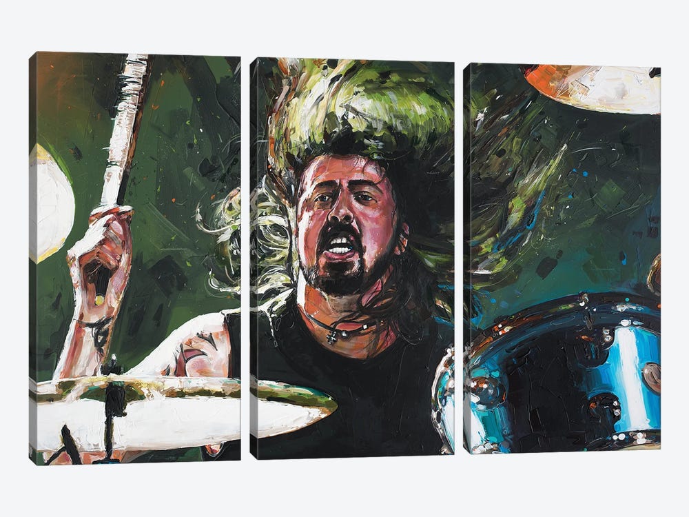 Foo Fighters, Dave Grohl by Jos Hoppenbrouwers 3-piece Canvas Print