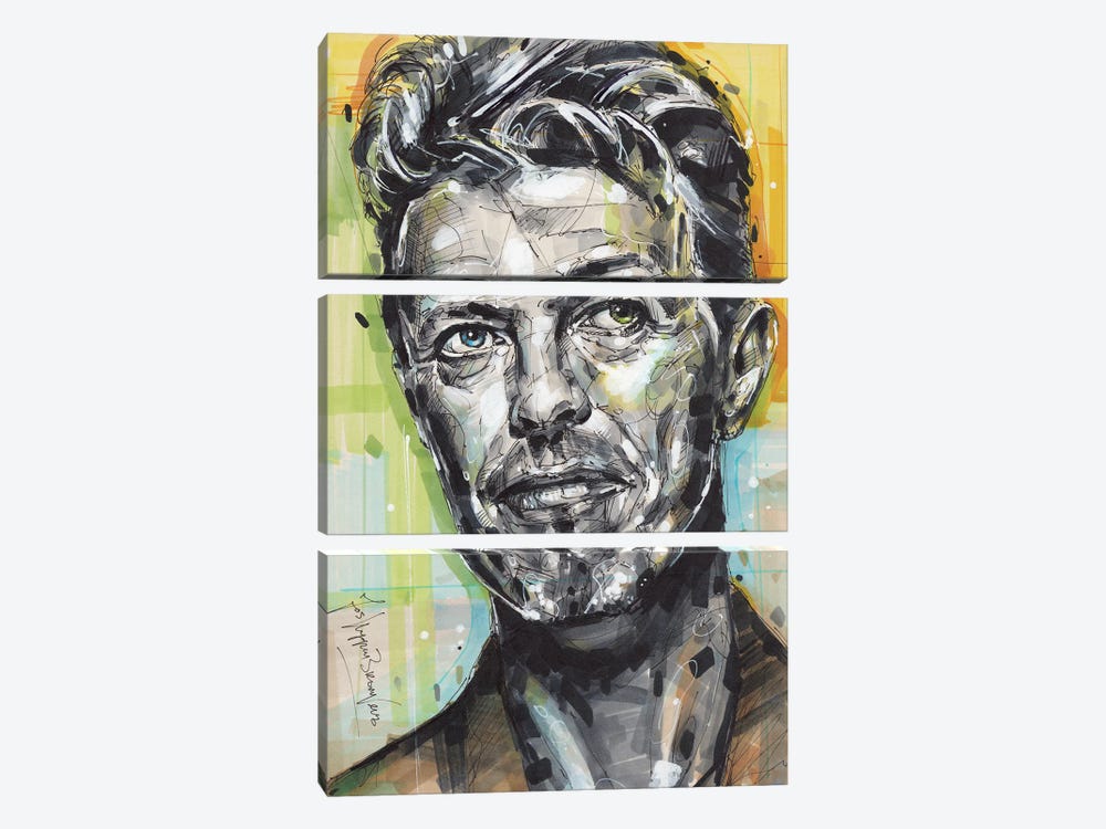 David Bowie II by Jos Hoppenbrouwers 3-piece Canvas Artwork
