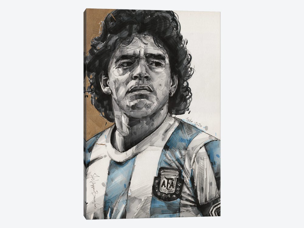 Diego Maradona by Jos Hoppenbrouwers 1-piece Canvas Art Print