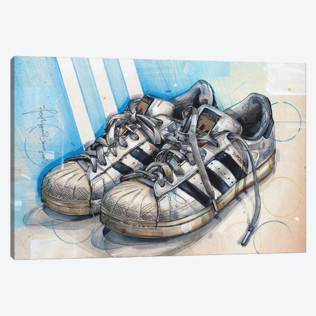 Adidas Superstar Canvas Print #HBW2} by Jos Hoppenbrouwers Canvas Artwork