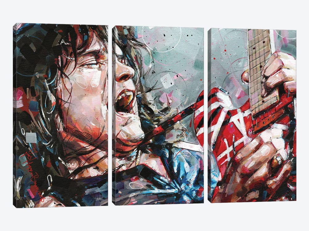 Eddie Van Halen by Jos Hoppenbrouwers 3-piece Canvas Art Print