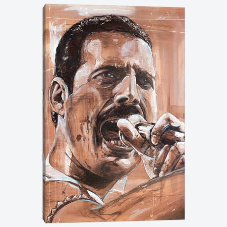 Freddie Mercury, Queen Canvas Print #HBW38} by Jos Hoppenbrouwers Art Print