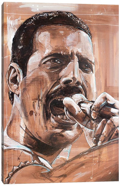 Freddie Mercury, Queen Canvas Art Print - Jos Hoppenbrouwers