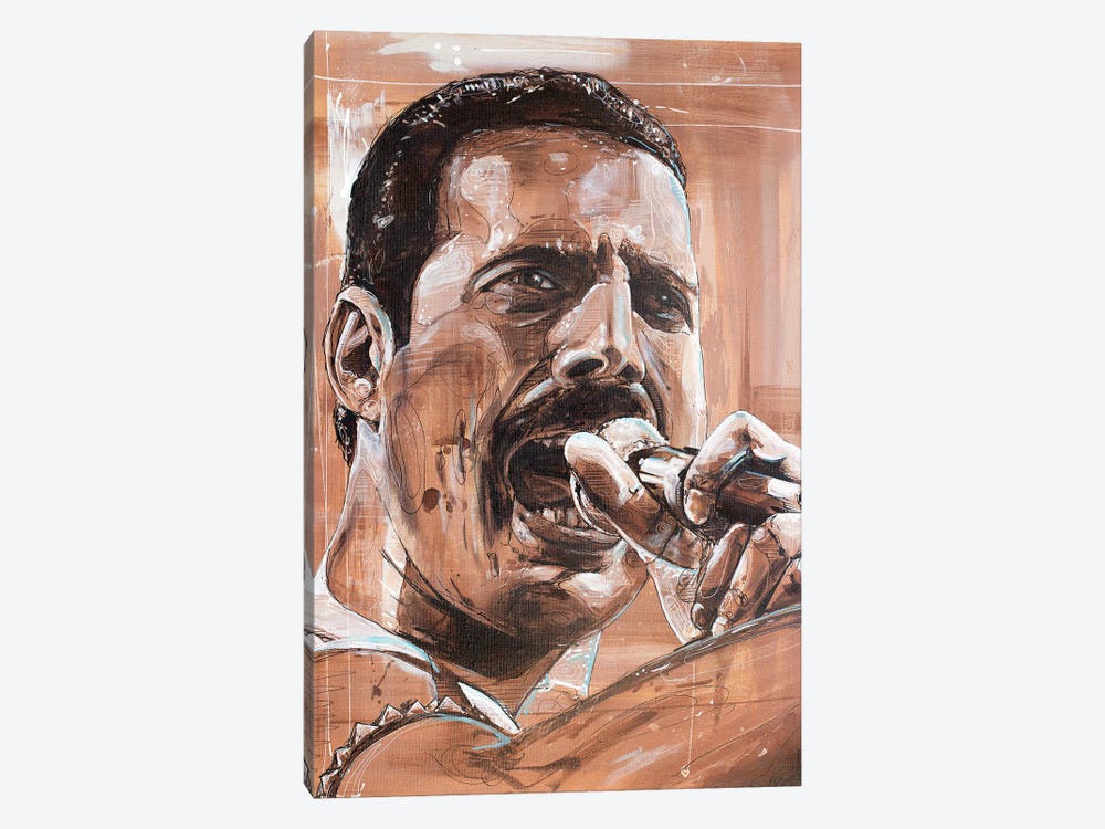 Freddie Mercury, Queen by Jos Hoppenbrouwers 1-piece Canvas Print