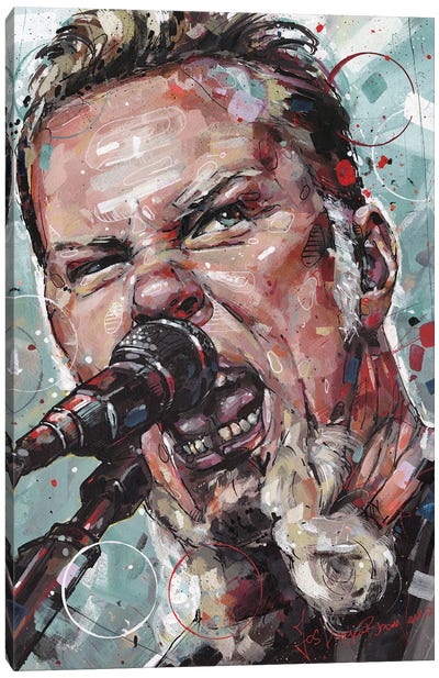 James Hetfield Canvas Art Print - Microphone Art