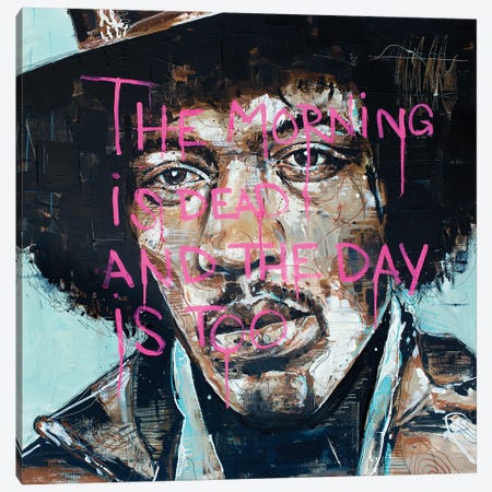 Jimi Hendrix Canvas Print #HBW43} by Jos Hoppenbrouwers Canvas Artwork