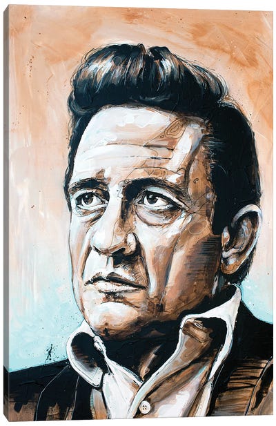 Johnny Cash Canvas Art Print - Country Music Art