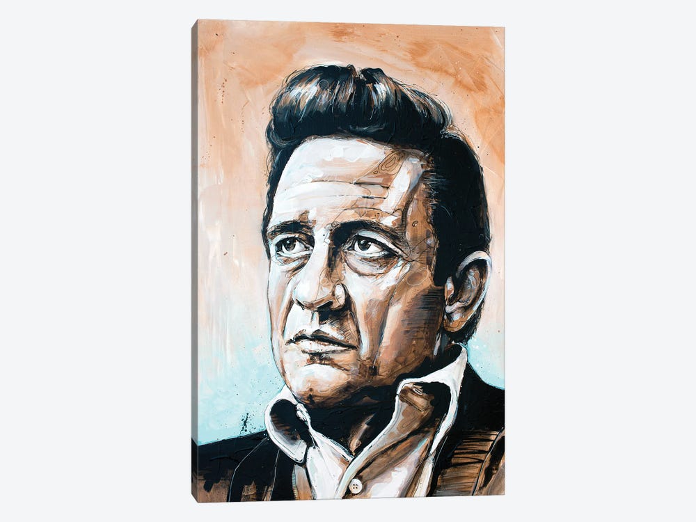 Johnny Cash by Jos Hoppenbrouwers 1-piece Canvas Art Print