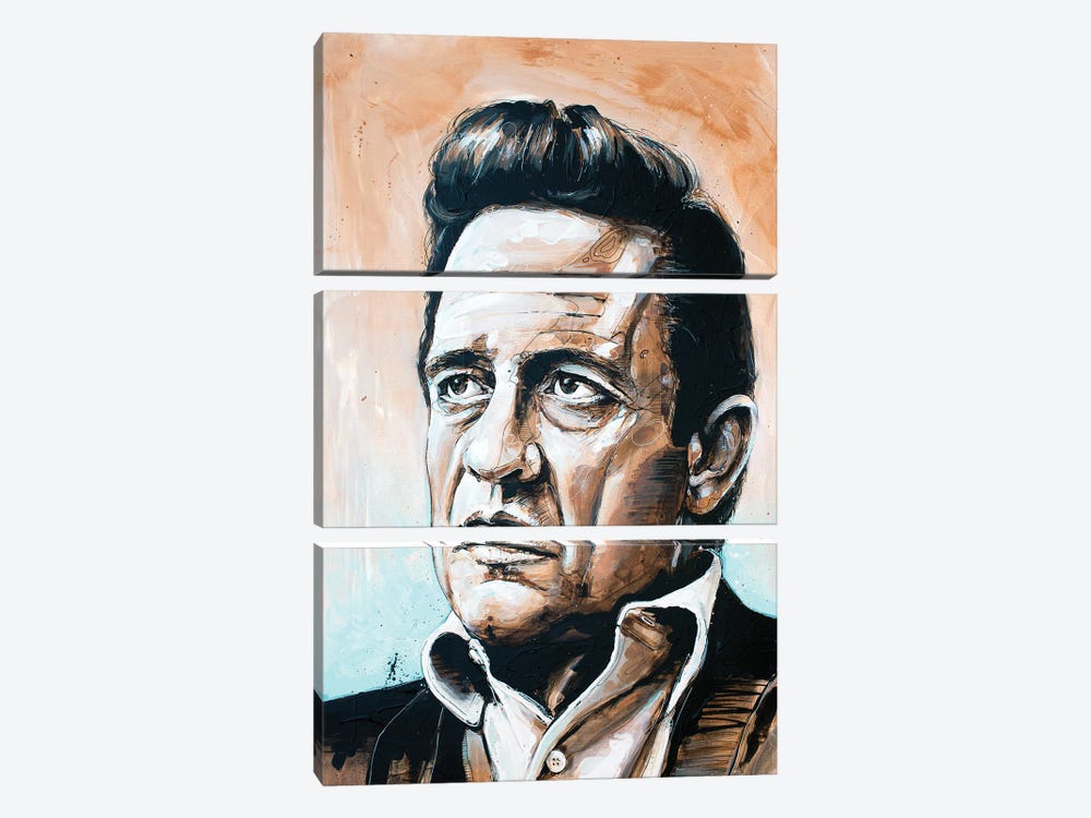 Johnny Cash by Jos Hoppenbrouwers 3-piece Art Print