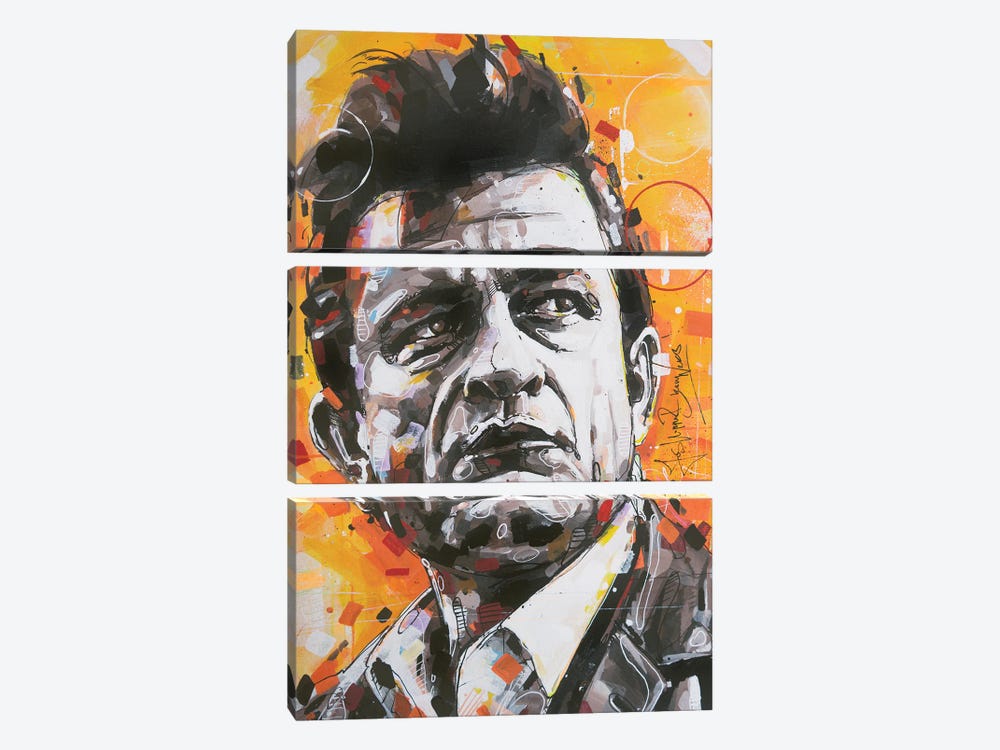 Johnny Cash Country by Jos Hoppenbrouwers 3-piece Canvas Wall Art