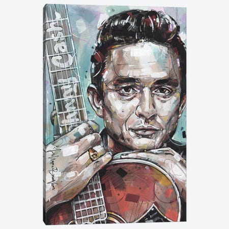 Johnny Cash Guitar Canvas Print #HBW47} by Jos Hoppenbrouwers Canvas Art Print