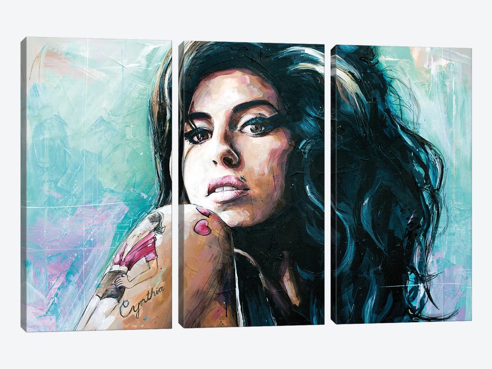 Amy Winehouse by Jos Hoppenbrouwers 3-piece Canvas Artwork