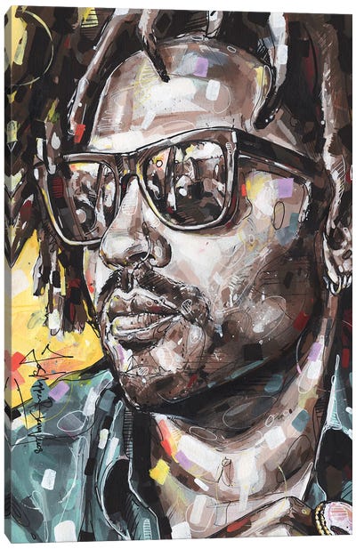 Lenny Kravitz Canvas Art Print - Glasses & Eyewear Art