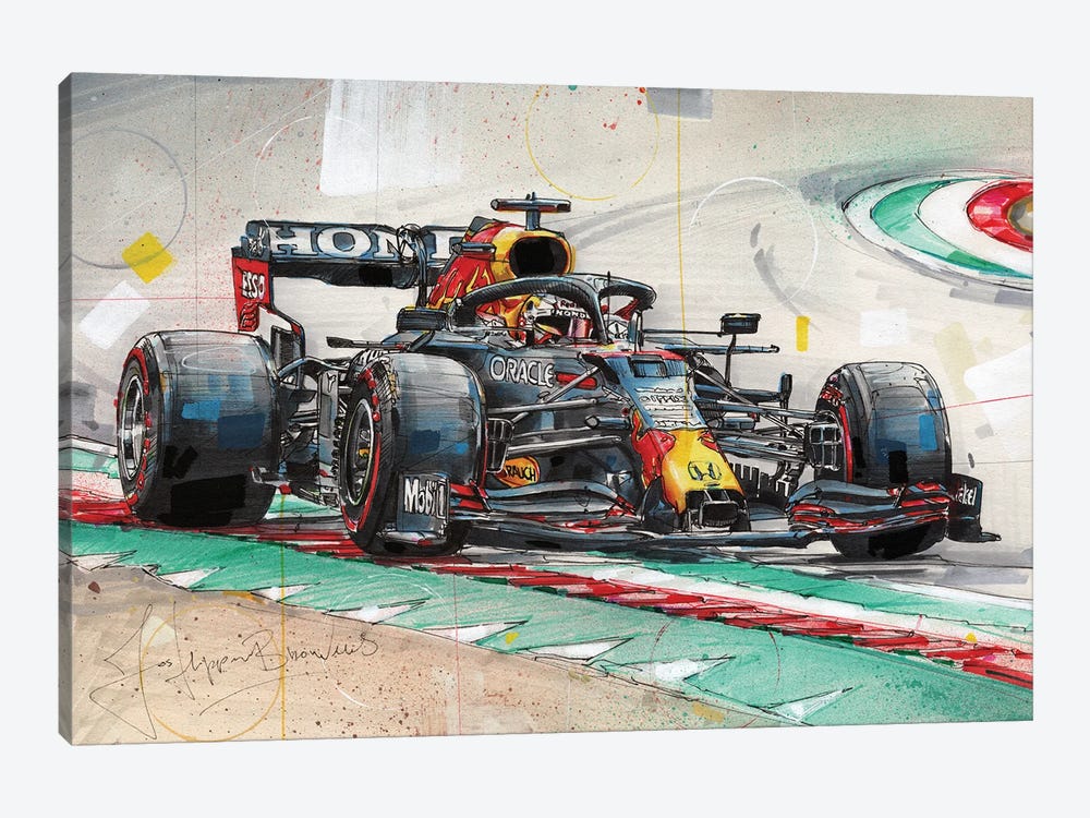 Max Verstappen by Jos Hoppenbrouwers 1-piece Canvas Artwork