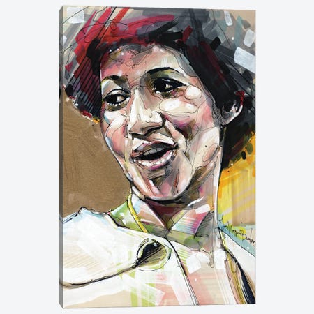 Aretha Franklin Canvas Print #HBW5} by Jos Hoppenbrouwers Art Print