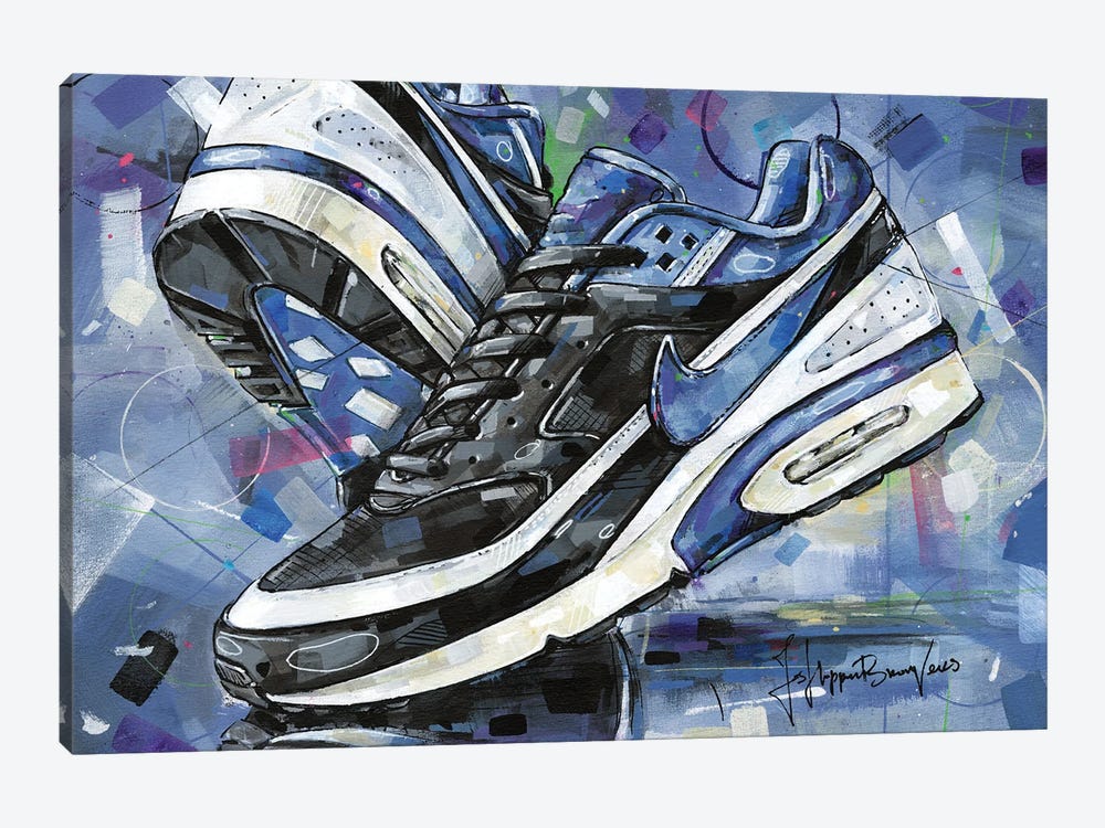 Nike Air Classic Black & White Black Persian Violet by Jos Hoppenbrouwers 1-piece Canvas Print