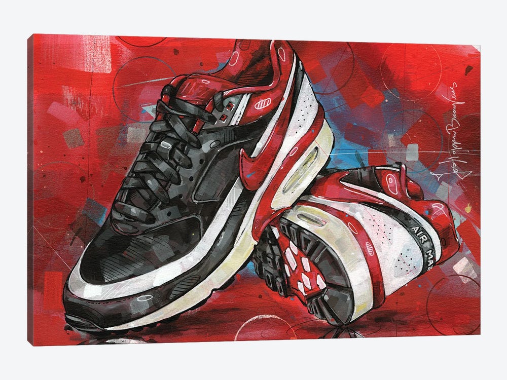 Nike Air Classic Black & White Varsity Red by Jos Hoppenbrouwers 1-piece Canvas Artwork