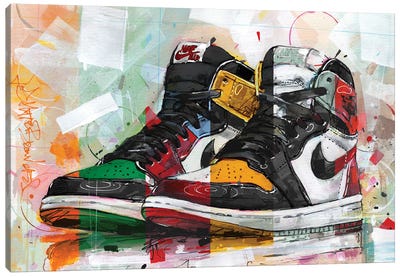 Nike Air Jordan 1 Colourway Canvas Art Print - Fashion Brand Art