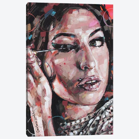 Amy Winehouse Make-Up Canvas Print #HBW6} by Jos Hoppenbrouwers Art Print