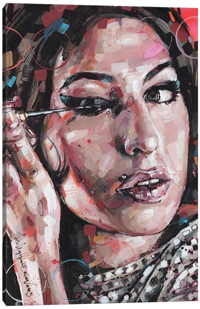 Amy Winehouse Make-Up Canvas Art Print - Amy Winehouse