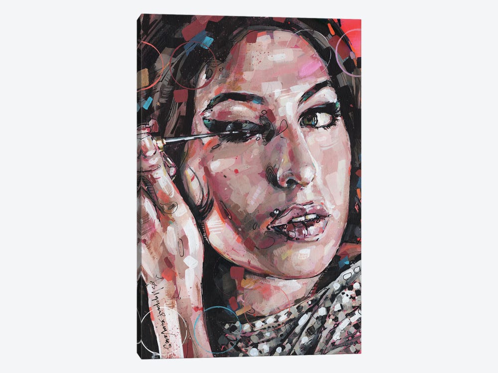 Amy Winehouse Make-Up by Jos Hoppenbrouwers 1-piece Canvas Art