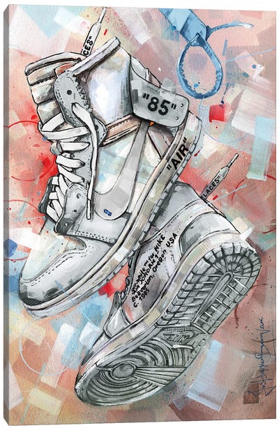 Air Jordan 1 Retro High Offwhite White Canvas Art Print - Sneaker Art