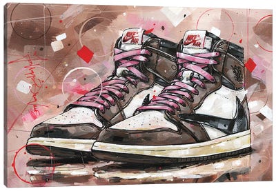 Air Jordan 1 Travis Scott Canvas Art Print - Jos Hoppenbrouwers
