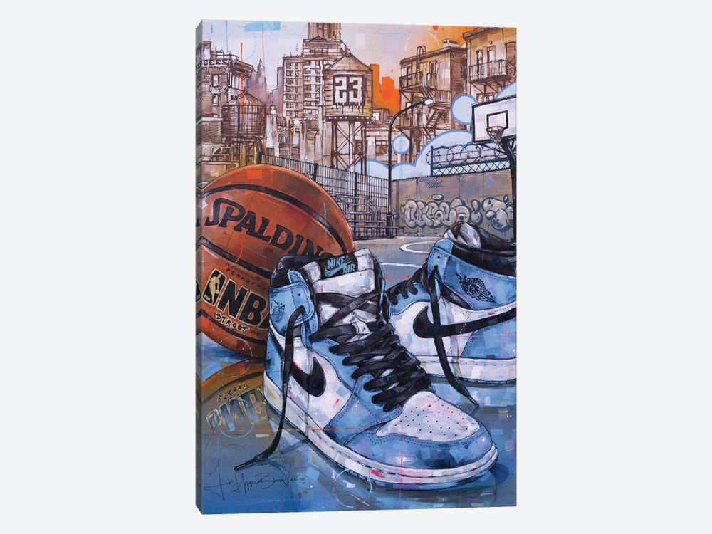 Air Jordan 1 University Blue by Jos Hoppenbrouwers 1-piece Art Print