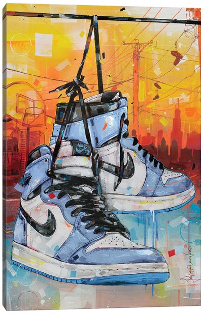 Nike Air Jordan 1 University Blue Canvas Art Print - Jos Hoppenbrouwers