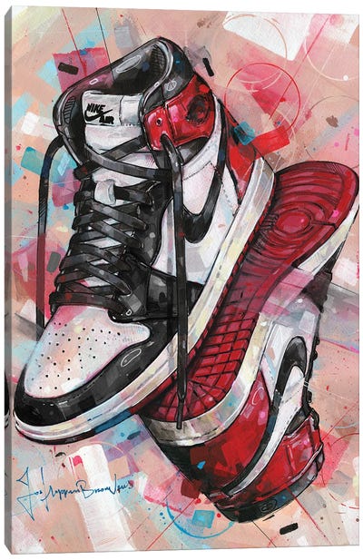 Air Jordan Black Toe Canvas Art Print - Jos Hoppenbrouwers