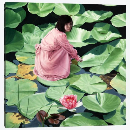 The Maiden On The Lotus Canvas Print #HBY17} by Takahiro Hirabayashi Canvas Artwork
