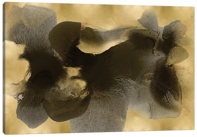 Black On Gold I Canvas Art Print - Abstract Bathroom Art
