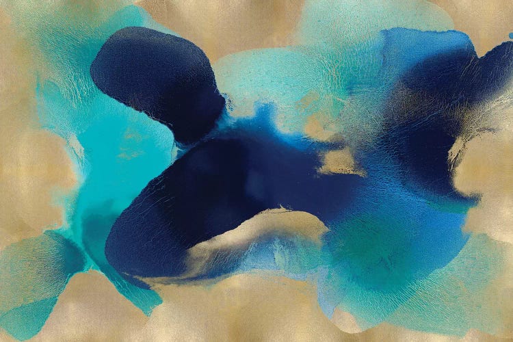 Free Form Blue On Gold by Hannah Carlson wall art