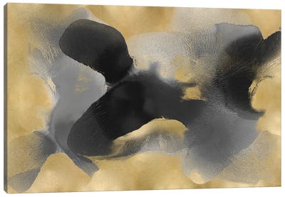 Free Form Gray On Gold II Canvas Art Print - Hannah Carlson
