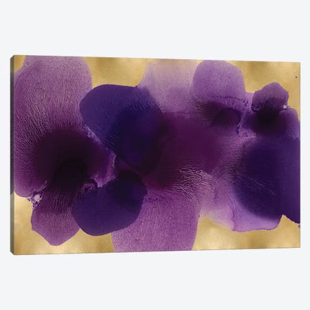 Free Form Purple On Gold Canvas Print #HCA44} by Hannah Carlson Canvas Wall Art