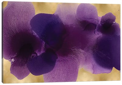 Free Form Purple On Gold Canvas Art Print - Hannah Carlson