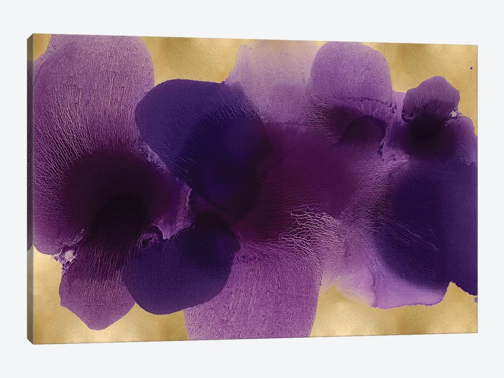Free Form Purple On Gold by Hannah Carlson 1-piece Canvas Art Print
