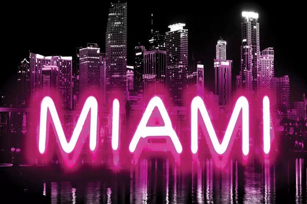 Neon: Neon Miami Pink On Black by Hailey Carr