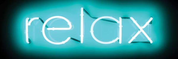 Neon: Neon Relax Aqua On Black by Hailey Carr
