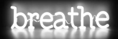 Neon Breathe White On Black by Hailey Carr canvas print