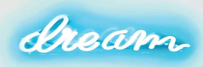 Neon Dream Aqua On White by Hailey Carr framed canvas print