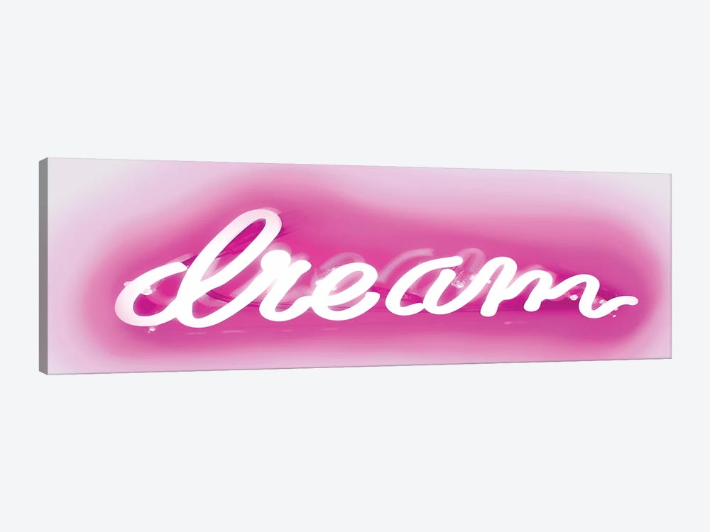 Neon Dream Pink On White by Hailey Carr 1-piece Canvas Wall Art