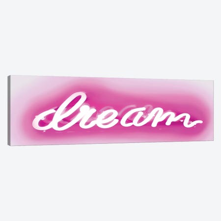 Neon Dream Pink On White Canvas Print #HCR35} by Hailey Carr Canvas Wall Art