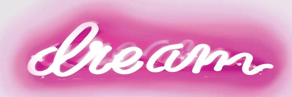 Neon: Neon Dream Pink On White by Hailey Carr