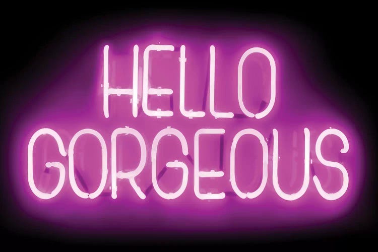 Neon Hello Gorgeous Pink On Black