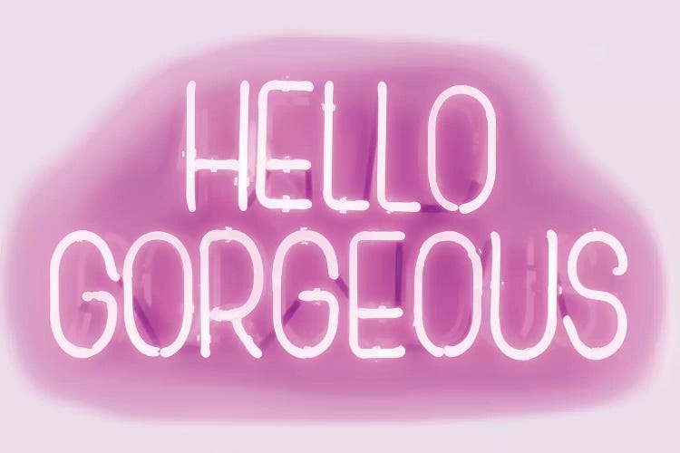 Neon Hello Gorgeous Pink On White