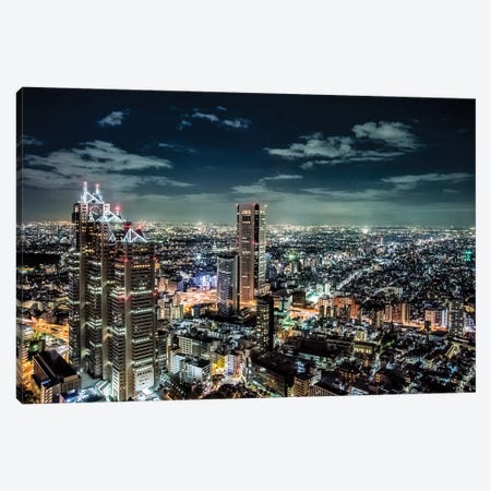Government buildings of Tokyo at night, Japan Canvas Print #HDD4} by Sheila Haddad Canvas Art Print