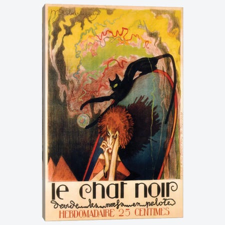 Le Chat Noir Hebdomadaire, 1922 Canvas Print #HDE1} by Henri Desbarbieux Canvas Art Print