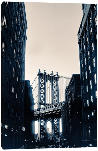 Brooklyn Bridge From Fulton NY Canvas Art Print - Brooklyn Bridge